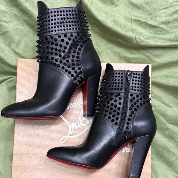 Christian Louboutin Black Studded Women's Boots - Picture 4 of 8